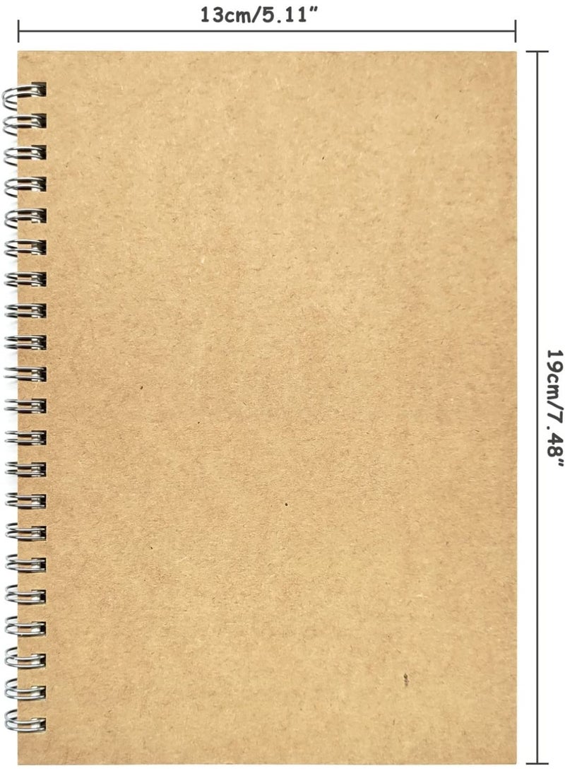 ChicAbode عبوتان من دفاتر الملاحظات الحلزونية ذات الأسطر، بغلاف أصفر ناعم، دفتر ملاحظات ومذكرات ورسم، دفتر يوميات حلزوني للطلاب والمكاتب، 100 صفحة، 50 ورقة، 7.48 × 5.11 بوصة - Image 2